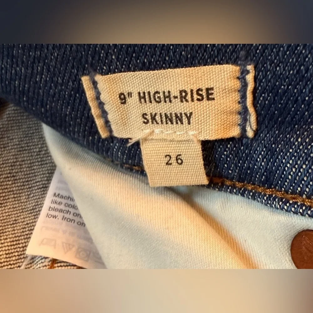 Madewell Women's Blue Jeans 9” High-Rise Skinny Size 26 NWT - Picture 12 of 16